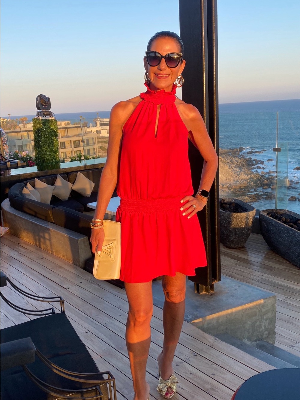 Amanda Uprichard Red Halter Mini Dress
